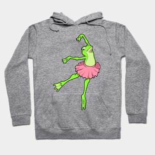 Cartoon frog dances ballet - ballerina Hoodie